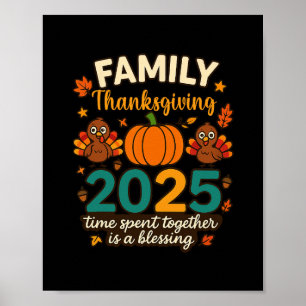 Affiche Joyeuse famille Thanksgiving ensemble 2025 Équipag
