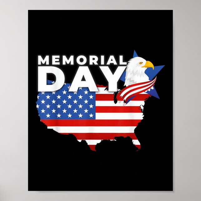 Affiche Joyeuse fête commémorative Usa Drapeau 4 juillet (Devant)