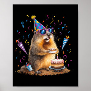 Affiche Joyeuse fête de la marmotte 12 fév Marmotte avec a