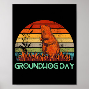 Affiche Joyeuse fête de la marmotte 2023 Costume d'amoureu