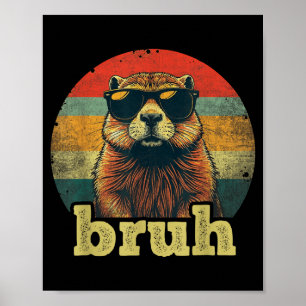 Affiche Joyeuse fête de la marmotte Bruh Mème Marmotte Ado