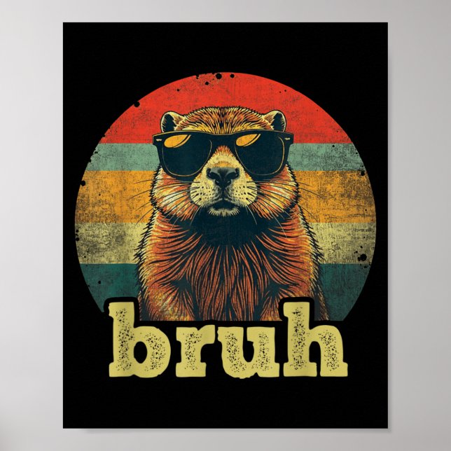 Affiche Joyeuse fête de la marmotte Bruh Mème Marmotte Ado (Devant)