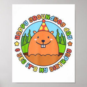 Affiche Joyeuse Fête de la Marmotte Et Oui C'est Ma Fête D