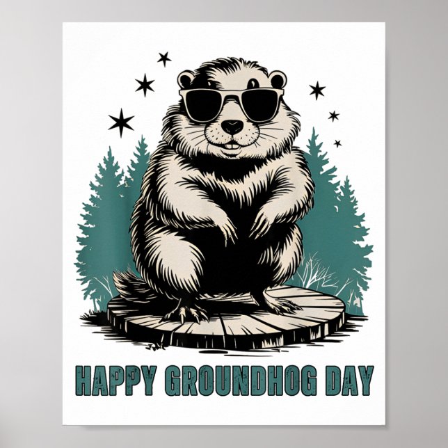 Affiche Joyeuse Fête de la Marmotte Et Oui C'est Mon Anniv (Devant)