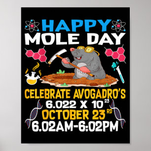 Affiche Joyeuse Fête De La Mole Le 23 Octobre Femme Amoure