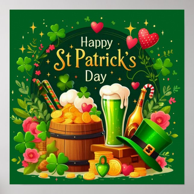 Affiche Joyeuse fête de la Saint-Patrick festive (Devant)
