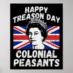 Affiche Joyeuse Fête de la Trahison Paysans Coloniaux Usa