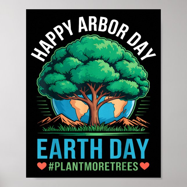 Affiche Joyeuse Fête de l'Arbre Jour de la Terre Plantez P (Devant)