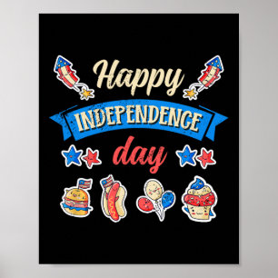 Affiche Joyeuse fête de l'indépendance - 4 juillet de l'in