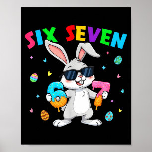 Affiche Joyeuse fête de Pâques 67 lapin six sept drôle 6 7