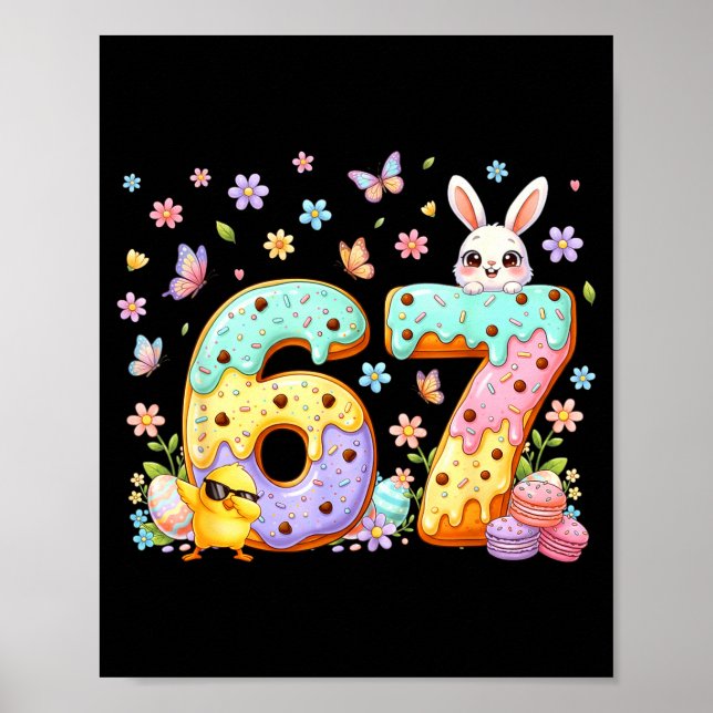 Affiche Joyeuse fête de Pâques 67 Lapin Six Sept Pâques 6  (Devant)