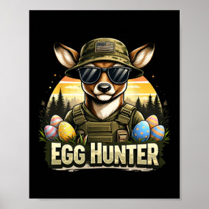 Affiche Joyeuse fête de Pâques Camo drôle chasse garçons h