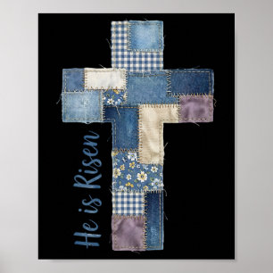 Affiche Joyeuse fête de Pâques Il est ressuscité Jésus Cro