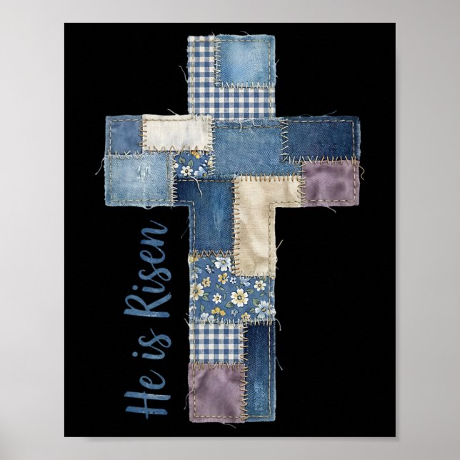 Affiche Joyeuse fête de Pâques Il est ressuscité Jésus Cro (Devant)