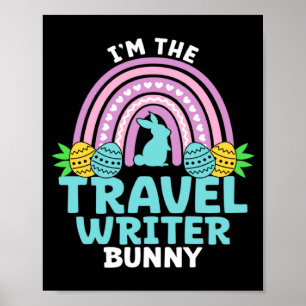 Affiche Joyeuse fête de Pâques Je suis le lapin écrivain v