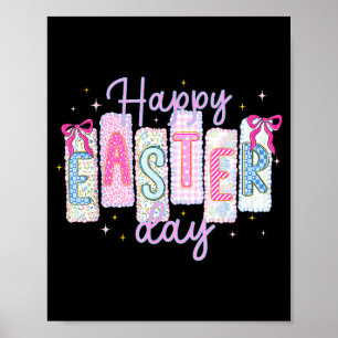 Affiche Joyeuse fête de Pâques Lapin drôle Amoureux de lap
