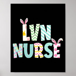 Affiche Joyeuse fête de Pâques Lvn Infirmière Oreilles de