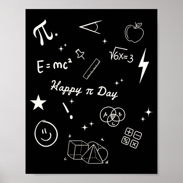Affiche Joyeuse fête de Pi Soyez un professeur de mathémat (Devant)