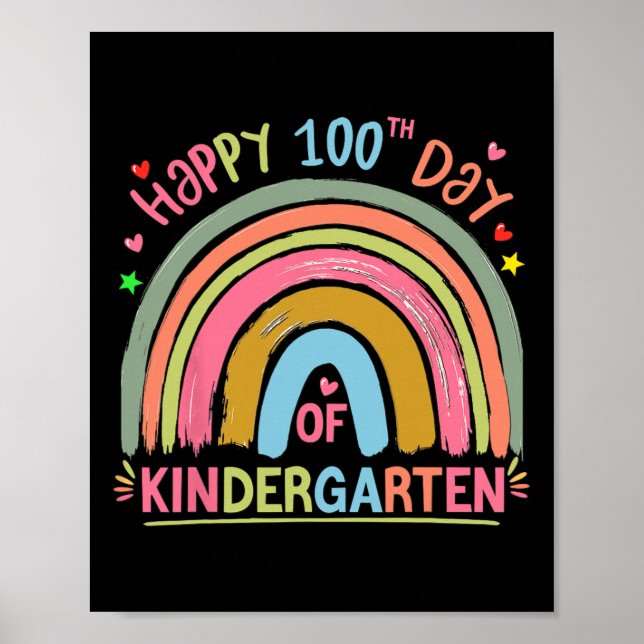 Affiche Joyeuse Fête Des 100 Jours D'école Enseignantes Fi (Devant)