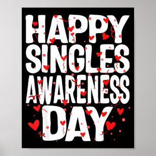 Affiche Joyeuse Fête des Célibataires Sans Couple Anti Sai
