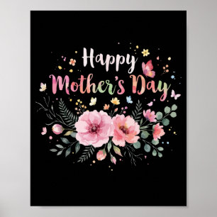 Affiche Joyeuse fête des Mères 2026 Fleurs mignonnes pour