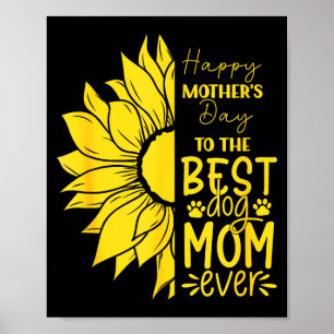 Affiche Joyeuse fête des mères à la maman de chien, soleil
