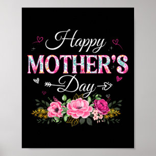 Affiche Joyeuse Fête des mères Cadeaux floraux pour maman