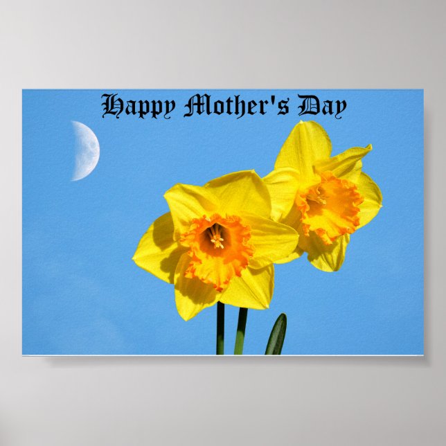 Affiche Joyeuse Fête des Mères Daffodils Médaille d'or fle (Devant)