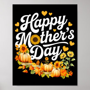 Affiche Joyeuse fête des mères drôle fleurs mignonnes pour