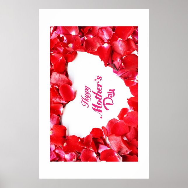 Affiche Joyeuse fête des Mères florale (Devant)