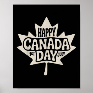 Affiche Joyeuse fête du Canada 2025 Érable à drapeau canad