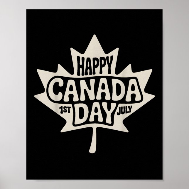 Affiche Joyeuse fête du Canada 2025 Érable à drapeau canad (Devant)