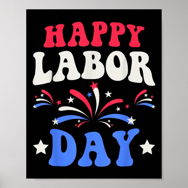 Affiche Joyeuse Fête du Travail Hommes Femmes Enfants (Devant)