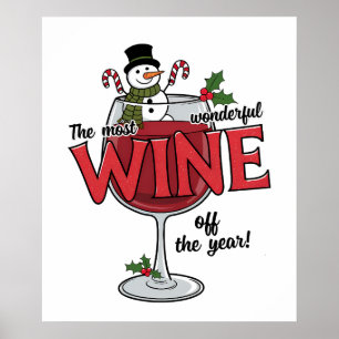 Affiche Joyeuse fête du vin de Noël