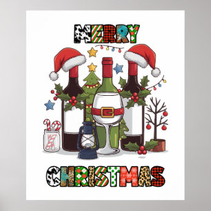 Affiche Joyeuse fête du vin de Noël