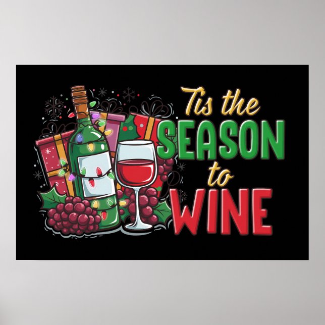 Affiche Joyeuse fête du vin de Noël (Devant)