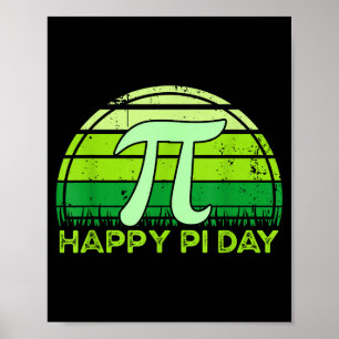 Affiche Joyeuse Fête Pi Vintage 3,14 Numéro Pi Professeur