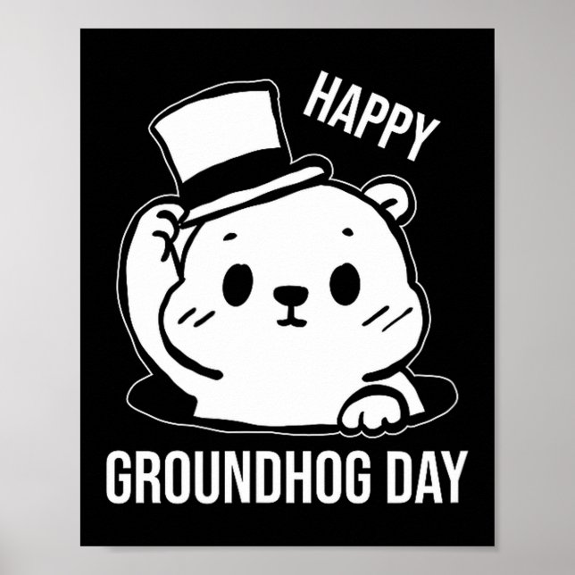 Affiche Joyeuse journée de la marmotte en ligne art  (Devant)