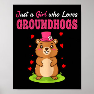 Affiche Joyeuse journée de la marmotte Juste une fille qui