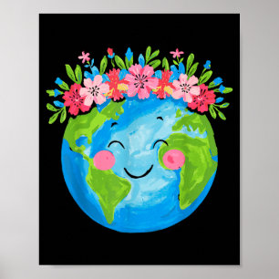 Affiche Joyeuse Journée de la Terre 2025 Terre Mignonne Fl