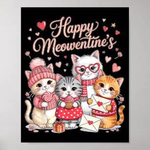 Affiche Joyeuse Meowentines Mignonne Saint Valentin Amateu