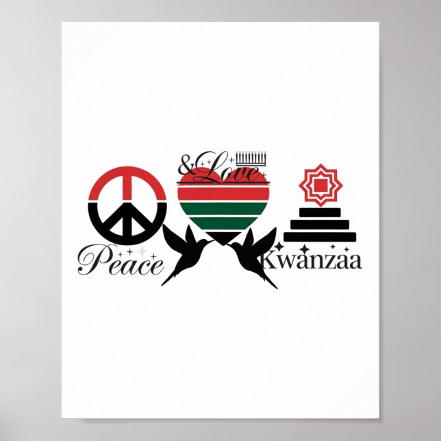 Affiche Joyeuse paix de Kwanzaa avec amour Kwanzaa Amer af (Devant)