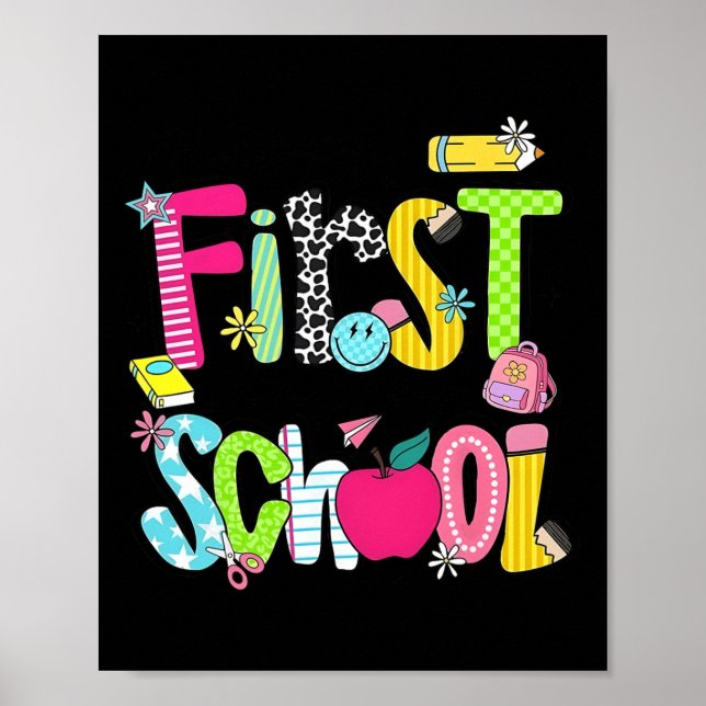 Affiche Joyeuse rentrée scolaire professeure Fille Dos Pré (Devant)