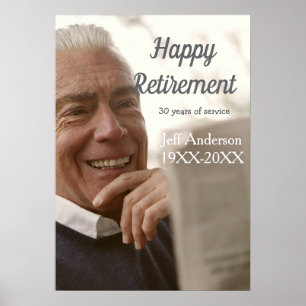Affiche Joyeuse retraite nom à ajouter photo années de ser