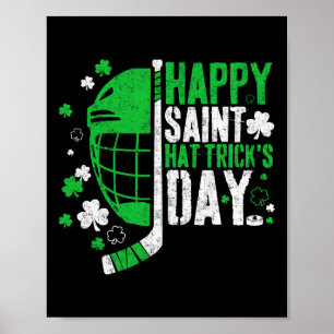Affiche Joyeuse Saint Hat Trick Day Drôle de hockey sur gl