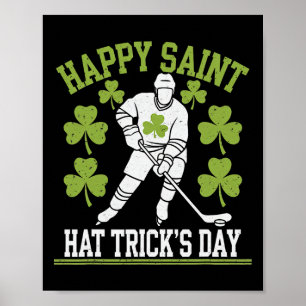 Affiche Joyeuse Saint Hat Trick's Day Saint-Patrick Hockey