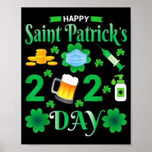 Affiche Joyeuse Saint-Patrick 2024 Visage de Trèfle Irland