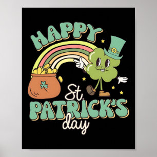 Affiche Joyeuse Saint-Patrick Groovy Trèfle Trèfle Pour F