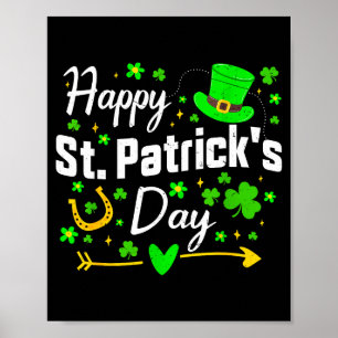 Affiche Joyeuse Saint-Patrick hommes femmes trèfle irlanda