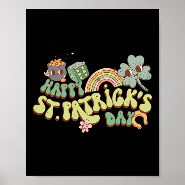 Affiche Joyeuse Saint-Patrick Shamrock Trèfle Pour Femmes  (Devant)